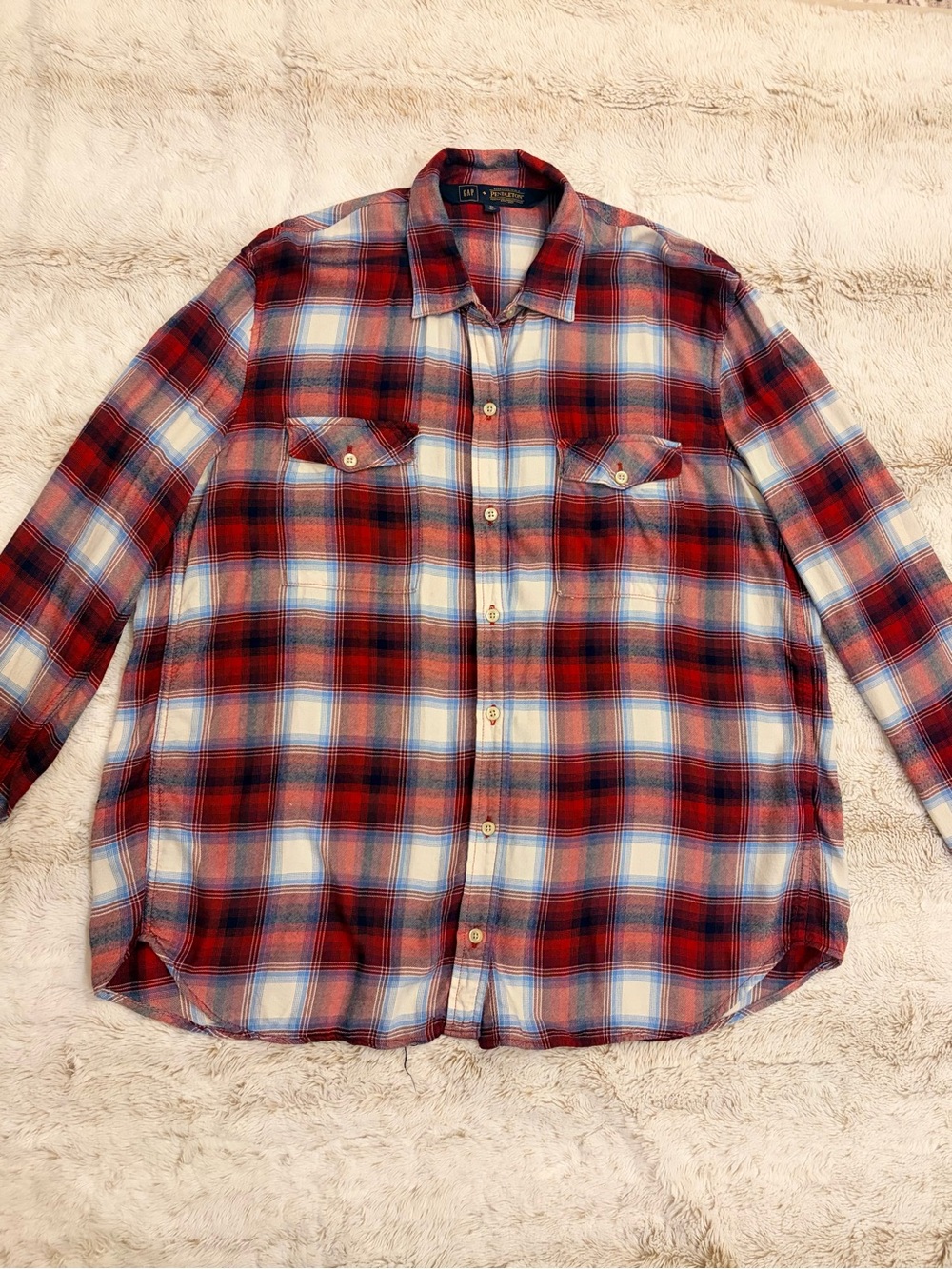 Gap x Pendleton Women’s Boyfriend Plaid Flannel Shirt Western Cabincore Grunge